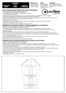 Eurofase 44307-011 Bastille 6-Light Black Hardwired Outdoor Wall Lantern Sconce Mode d'emploi