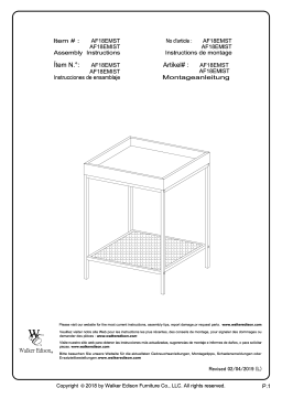 Walker Edison Furniture Company HDF18EMISTRO 18 in. Rustic Oak Square Wood Side Table Mode d'emploi