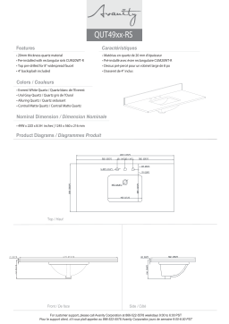 Avanity QUT49CO-RS 49 in. W x 22 in. D Quartz Vanity Top spécification