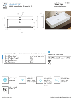 Unbranded 240150 Averi Vessel Ceramic Basin Sink spécification
