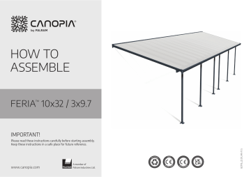 702777 | Canopia by Palram 702669 Feria 10 ft. x 32 ft. Gray/Clear Aluminum Patio Cover Mode d'emploi | Fixfr
