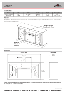 Napoleon NEFP27-0519RW Lambert 67 in. Freestanding Electric Fireplace TV Stand spécification