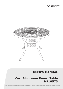 Costway NP10573WN Round Metal 28.5 in. Outdoor Dining Bistro Table Cast Mode d'emploi