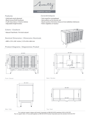 Avanity HARPER-V48-NT Harper 48 in. Vanity Cabinet Only spécification | Fixfr