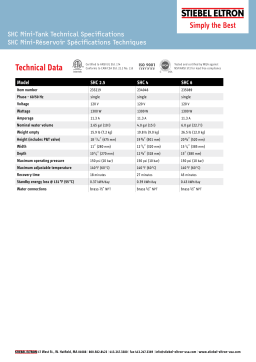 STIEBEL ELTRON SHC 4 SHC 4 Gal. 6-Year Electric Point-of-Use Mini-Tank Water Heater spécification