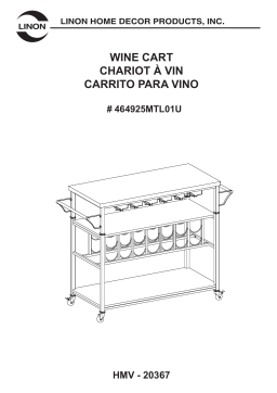 Linon Home Decor THD01830 Austin Rustic Brown Wood and Metal Wine Cart Guide d'installation