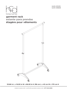 Honey-Can-Do GAR-09669 Chrome Steel Clothes Rack 33.9 in. W x 66.9 in. H Mode d'emploi