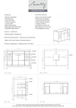 Avanity HPBRN-VS49-DC-D Hepburn 49 in. W x 22 in. D Bath Vanity spécification