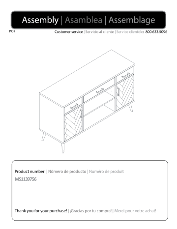 Southern Enterprises HD391489 Mawbey 48 in. Brown Wood TV Stand Mode d'emploi | Fixfr