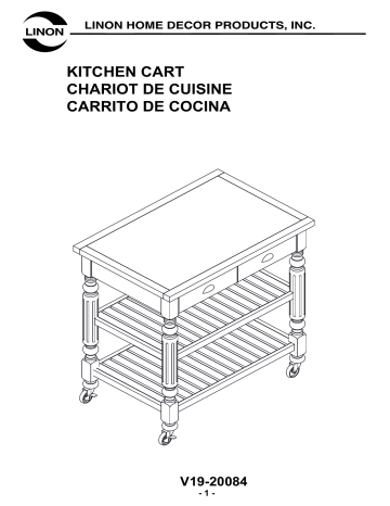Linon Home Decor THD03148 Willard White Kitchen Cart Mode d'emploi | Fixfr