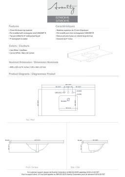 Avanity EUT49CW-RS 49 in. W x 22 in. D Engineered stone composite Vanity Top spécification