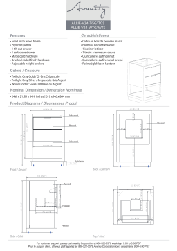 Avanity ALLIE-VS25-WTS-C Allie 25 in. W x 22 in. D Bath Vanity spécification