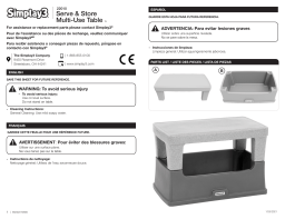 Simplay3 220100-02 Serve and Store Multi-Use Plastic Outdoor Accent Table Mode d'emploi