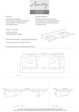 Avanity EUT61CW-RS 61 in. W x 22 in. D Engineered stone composite Vanity Top spécification