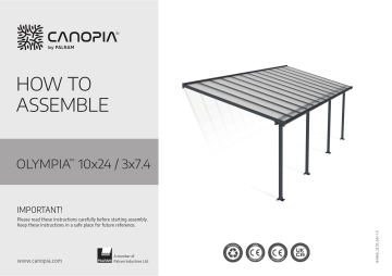 Canopia by Palram 704576 Olympia 10 ft. x 24 ft. Gray/Bronze Aluminum Patio Cover Mode d'emploi | Fixfr