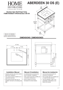 Home Decorators Collection 9784500270 Aberdeen 30 in. W Open Shelf Vanity spécification