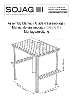 Sojag 500-9162882 Mykonos 5 ft. x 8 ft. Aluminum Grill Shelter Guide d'installation