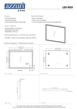 Avanity LED-M39-MB LED 39 in. W x 27.5 in. H Rectangular Stainless Steel Framed Dimmable Wall Bathroom Vanity Mirror spécification