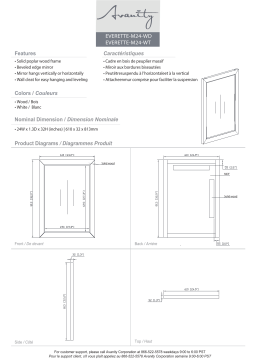 Avanity EVERETTE-M24-WT Everette 24 in. W x 32 in. H Rectangular Wood Framed Wall Bathroom Vanity Mirror spécification