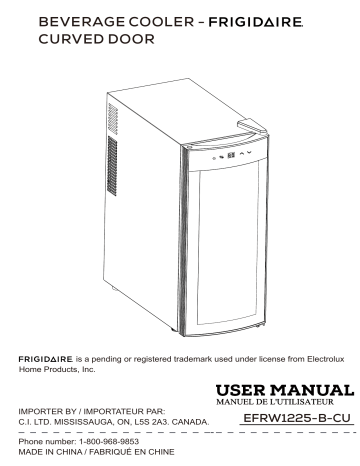 Frigidaire EFRW1225-B-CU 25 in. 12-Bottle or 26-Can Curved Door Beverage Cooler Mode d'emploi | Fixfr