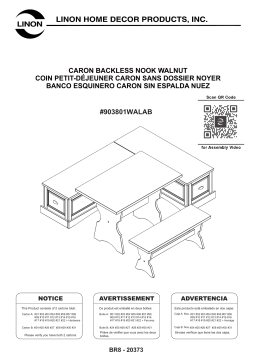 Linon Home Decor THD03552 Jake 3-Piece Wood Top Walnut Backless Corner L- Nook Set Mode d'emploi