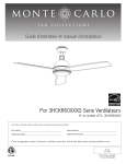 Monte Carlo 3HCKR60HABD Hicks 60 in. Integrated LED Indoor Hand Rubbed Antique Brass Ceiling Fan Mode d'emploi