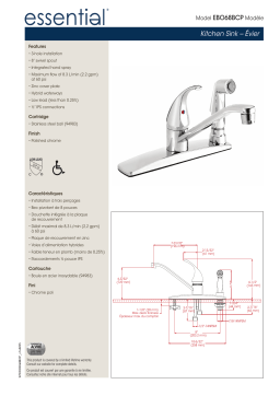 Keeney EBO68BCP Belanger Single-Handle Standard Kitchen Faucet spécification