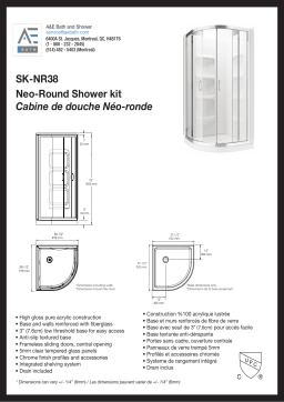 A&E 240207 Casey 38.5 in. x 38.5 in. x 70 in. Neo Round Center Drain Shower Kit spécification