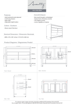 Avanity KAI-VS49-BRW Kai 49 in. W x 22 in. D x 35 in. H Bath Vanity spécification