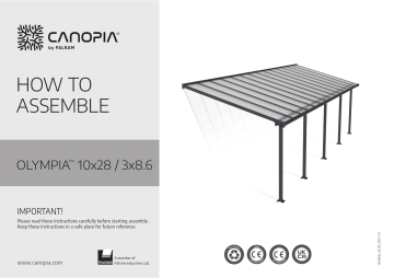 Canopia by Palram 704577 Olympia 10 ft. x 28 ft. Gray/Bronze Aluminum Patio Cover Mode d'emploi | Fixfr