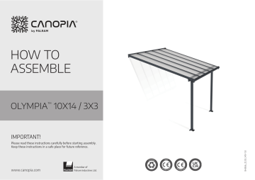 Canopia by Palram 704572 Olympia 10 ft. x 10 ft. Gray/Bronze Aluminum Patio Cover Mode d'emploi | Fixfr