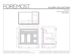 Foremost EBGV3622D Ellery 37.125 in. W x 22.125 in. D x 32 in. H Bath Vanity Cabinet without Top spécification