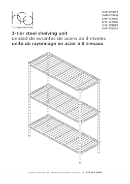 Honey-Can-Do SHF-09619 White Heavy Duty 3-Tier Steel Adjustable Shelving Unit (24 in. W x 30 in. H x 14 in. D) Mode d'emploi