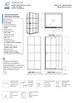 A&E 240197 Jana 48 in. x 75 in. Framed Pivoting Shower Door Enclosure and Base Kit spécification