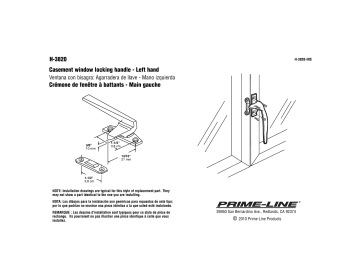 Prime-Line H 3820 Left-Handed, White, Casement Locking Handle Mode d'emploi | Fixfr