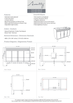 Avanity TAYLOR-VS49-NT Taylor 49 in. W x 22 in. D Bath Vanity spécification