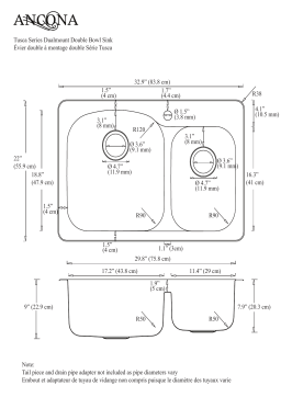 Ancona AN-3342 Tusca Series Dual Mount 33 in. 1-Hole Double Bowl Kitchen Sink spécification