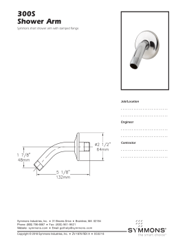 Symmons 300M Origins Shower Arm Guide d'installation