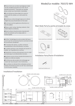 Roswell 801572-WH-ALB Leiza 72 in. W x 22 in. D x 33.4 in. H Double Sink Bath Vanity Guide d'installation