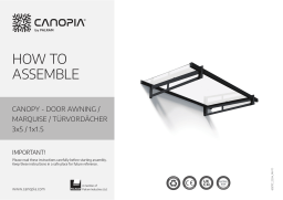Canopia by Palram 706192 Bremen 3 ft. x 5 ft. Gray/Clear Door and Window Fixed Awning Mode d'emploi
