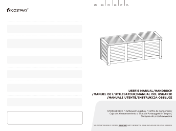 Alpulon ZMWV150 47 Gal. Deck Outdoor Storage Bench Acacia Wood Box Mode d'emploi | Fixfr