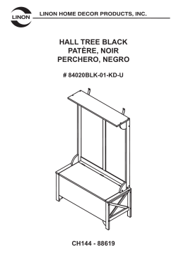 Linon Home Decor THD03434 Mindy 64"H x 40"W Black Hall Tree Mode d'emploi