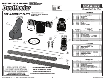 Milescraft 15010003 DustRouter Dust Collection for Router Tables Mode d'emploi | Fixfr