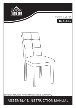 HOMCOM 835-462 Grey Linen High Back Dining Chairs Mode d'emploi