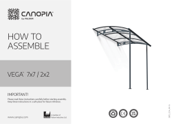 Canopia by Palram 703399 Vega 7 ft. x 7 ft. Gray/Clear Door and Window Fixed Awning Mode d'emploi
