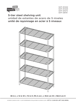 Honey-Can-Do SHF-09141 Olive Green 5-Tier Adjustable Steel Garage Storage Shelving Unit ( 36 in. W x 72 in. H x 14 in. D ) Mode d'emploi