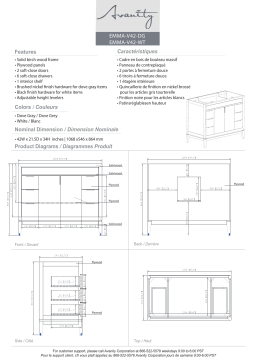 Avanity EMMA-VS43-DG-E Emma 43 in. W x 22 in. D Bath Vanity spécification