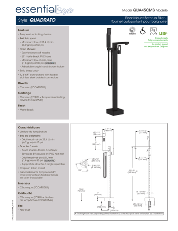 Keeney QUA45CMB Belanger Single-Handle Freestanding Tub Faucet spécification | Fixfr