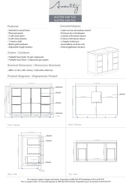 Avanity ASTN-VS49-TGG-D Austen 49 in. W x 22 in. D Bath Vanity spécification