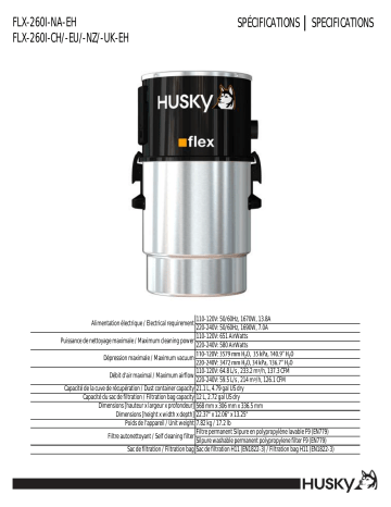 Husky FLEX-NA-EKITBB Central Vacuum Flex spécification | Fixfr